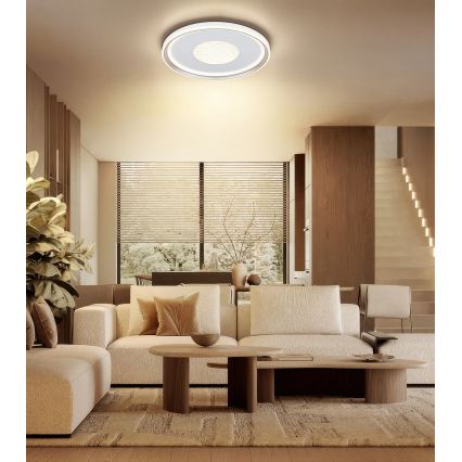 Globo - reguliuojamas LED lubų šviestuvas, 60 W, 230 V, 2700–6000 K, Ø 59 cm, smėlinis, su nuotolinio valdymo pultu
