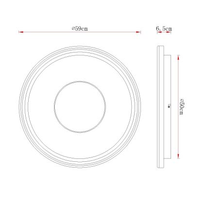 Globo - reguliuojamas LED lubų šviestuvas, 60 W, 230 V, 2700–6000 K, Ø 59 cm, smėlinis, su nuotolinio valdymo pultu