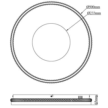 Globo – reguliuojamo ryškumo LED lubinis šviestuvas LED/40W/230V 2700–6500K, skersmuo 50,5 cm, su nuotoliniu pulteliu