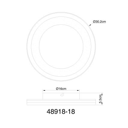 Globo - LED lubinis šviestuvas LED/18W/230V diametras 30,2 cm