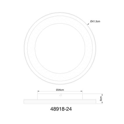 Globo - LED Pritemdomas lubinis šviestuvas LED/24W/230V 2700-6000K + nuotolinio valdymo pultas