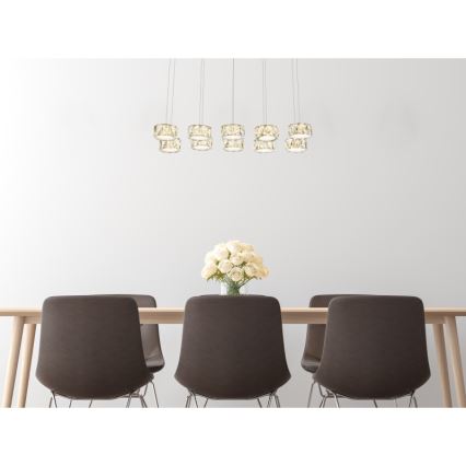 Globo - LED Pakabinamas sietynas LED/92W/230V 4000K blizgus chromas/permatoma