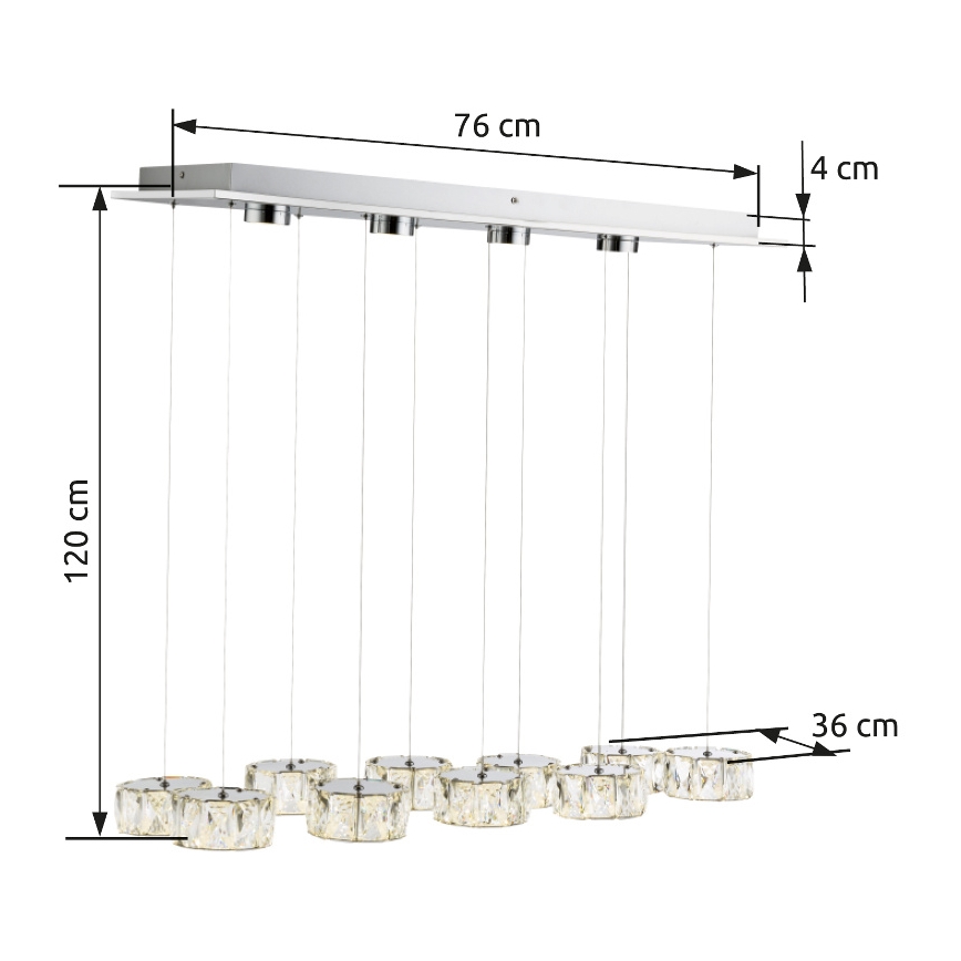 Globo - LED Pakabinamas sietynas LED/92W/230V 4000K blizgus chromas/permatoma