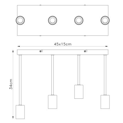 Globo - Pakabinamas sietynas 4xE27/60W/230V