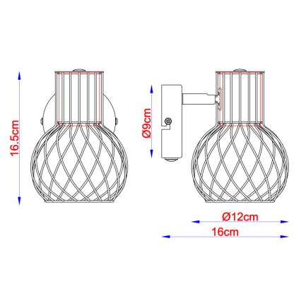 Globo - Sieninis kryptinis šviestuvas 1xE27/40W/230V