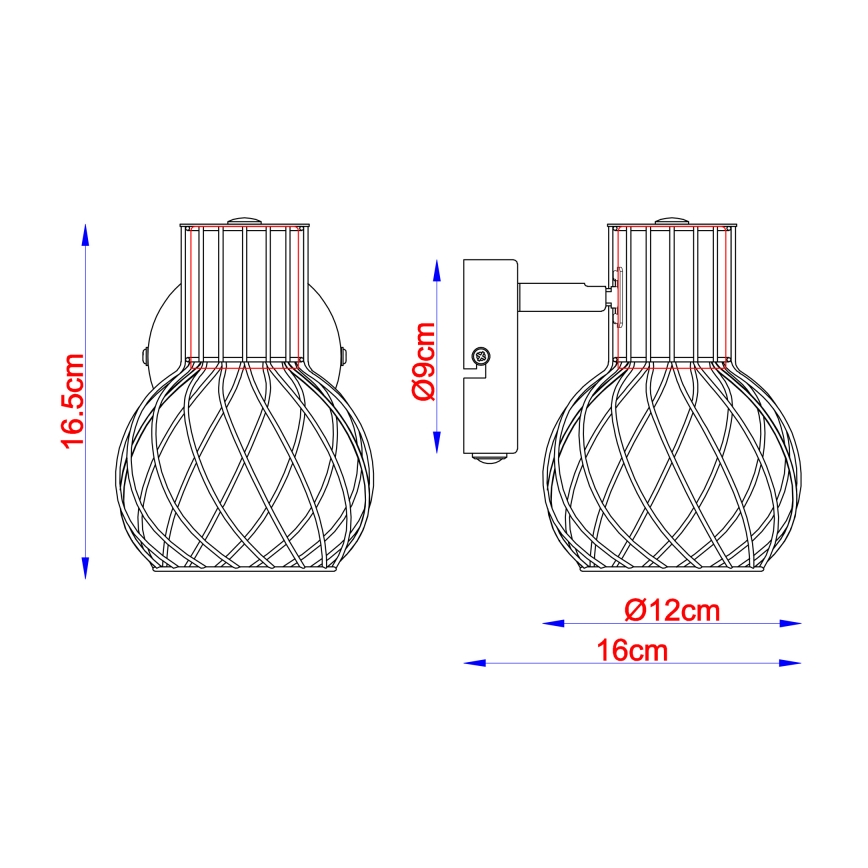 Globo - Sieninis kryptinis šviestuvas 1xE27/40W/230V