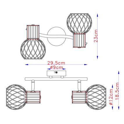 Globo - Akcentinis apšvietimas 2xE27/40W/230V