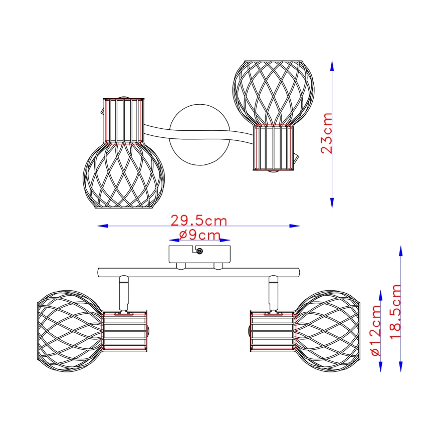 Globo - Akcentinis apšvietimas 2xE27/40W/230V