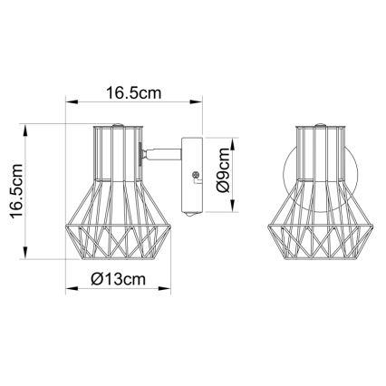 Globo - Sieninis kryptinis šviestuvas 1xE27/40W/230V