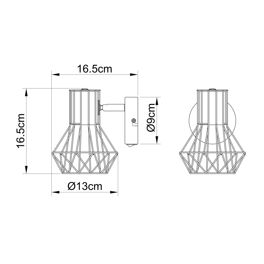 Globo - Sieninis kryptinis šviestuvas 1xE27/40W/230V