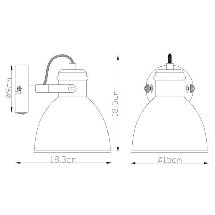 Globo - Sieninis kryptinis šviestuvas 1xE27/40W/230V