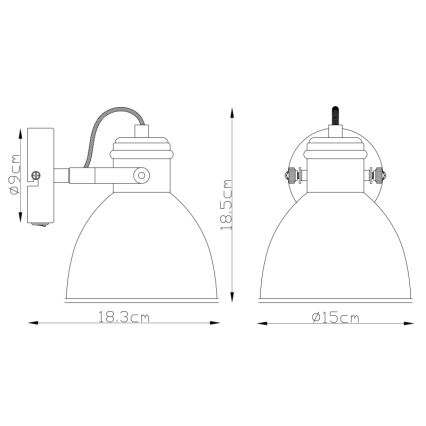 Globo - Sieninis akcentinis šviestuvas 1xE27/40W/230V