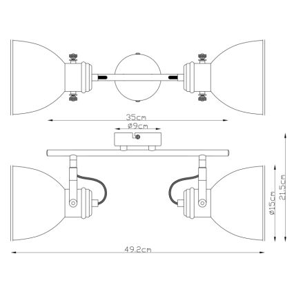 Globo - Akcentinis apšvietimas 2xE27/40W/230V