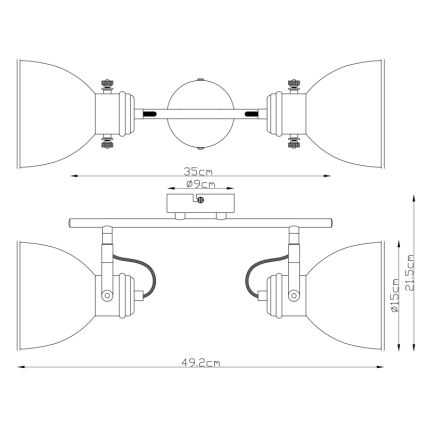 Globo - Akcentinis šviestuvas 2xE27/40W/230V