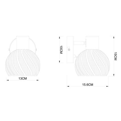 Globo - Sieninis kryptinis šviestuvas 1xE27/40W/230V