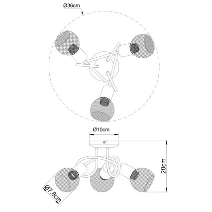 Globo - Tvirtinamas sietynas 3xE14/40W/230V