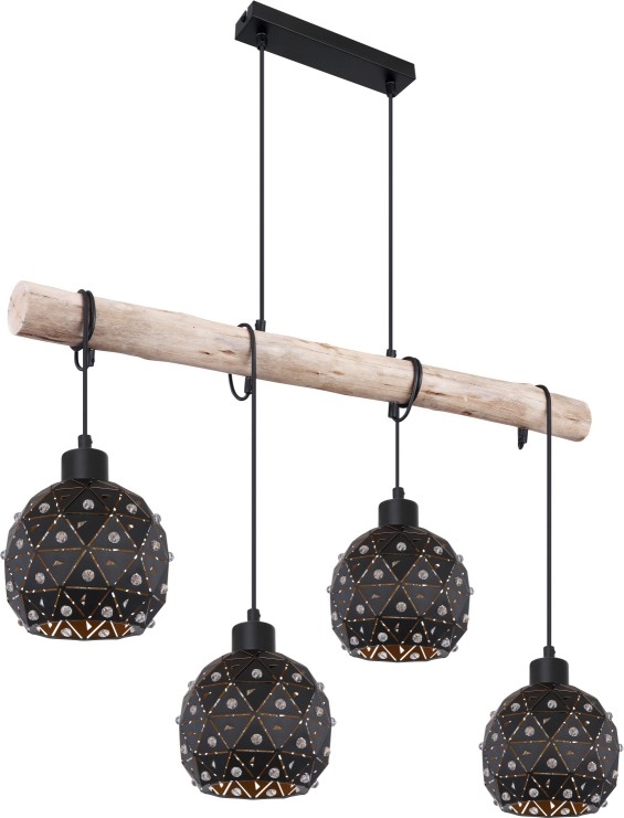 Globo 54029-4H - Pakabinamas šviestuvas ant laido JODIE 4xE27/40W/230V smėlinė/juoda