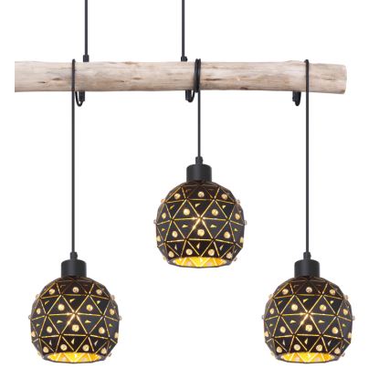 Globo 54029-4H - Pakabinamas šviestuvas ant laido JODIE 4xE27/40W/230V smėlinė/juoda