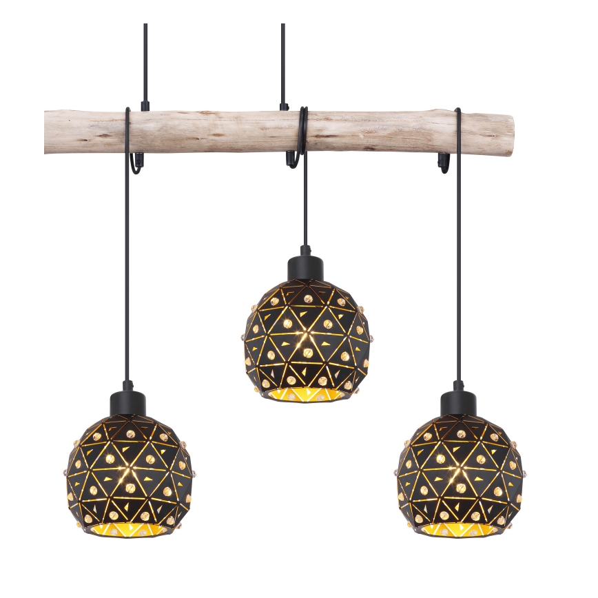Globo 54029-4H - Pakabinamas šviestuvas ant laido JODIE 4xE27/40W/230V smėlinė/juoda