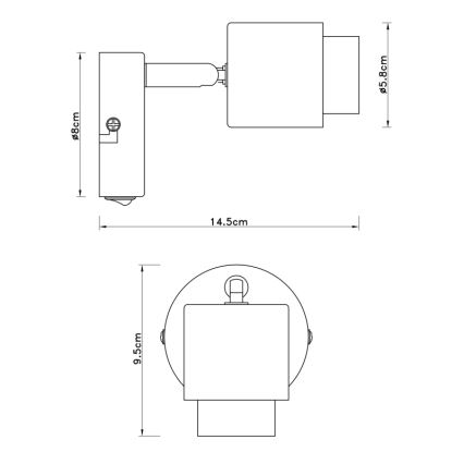 Globo - SIeninis akcentinis šviestuvas 1xE27/40W/230V