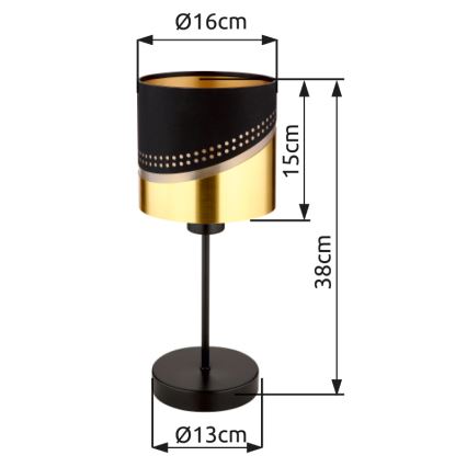 Globo - Stalinis šviestuvas 1xE27/40W/230V diametras 16 cm juoda/auksas