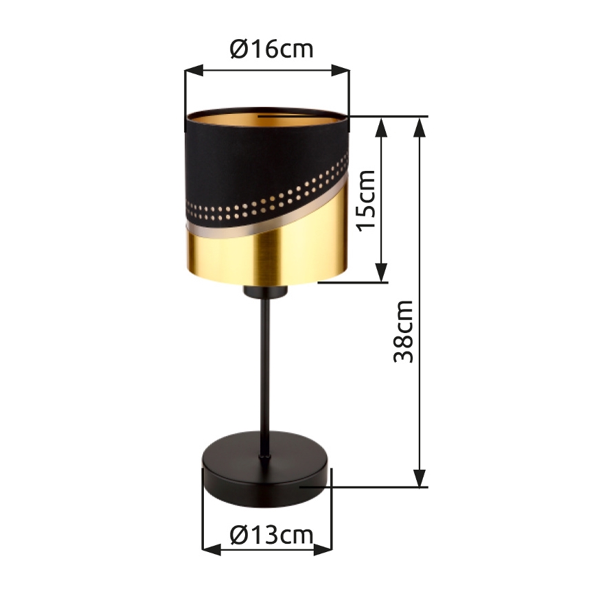 Globo - Stalinis šviestuvas 1xE27/40W/230V diametras 16 cm juoda/auksas