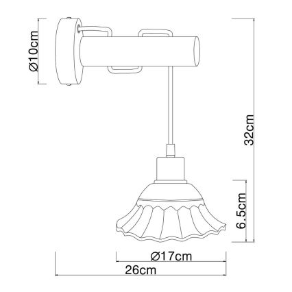 Globo - Sieninis akcentinis šviestuvas 1xE27/40W/230V