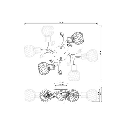 Globo - Ant pagrindo montuojamas sietynas 6xE27/40W/230V