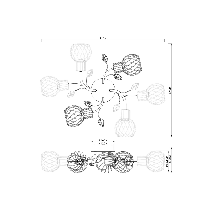 Globo - Ant pagrindo montuojamas sietynas 6xE27/40W/230V