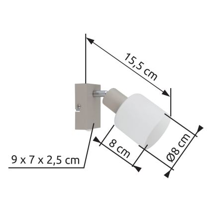 Globo - Sieninis taškinis šviestuvas 1xE14/25W/230V