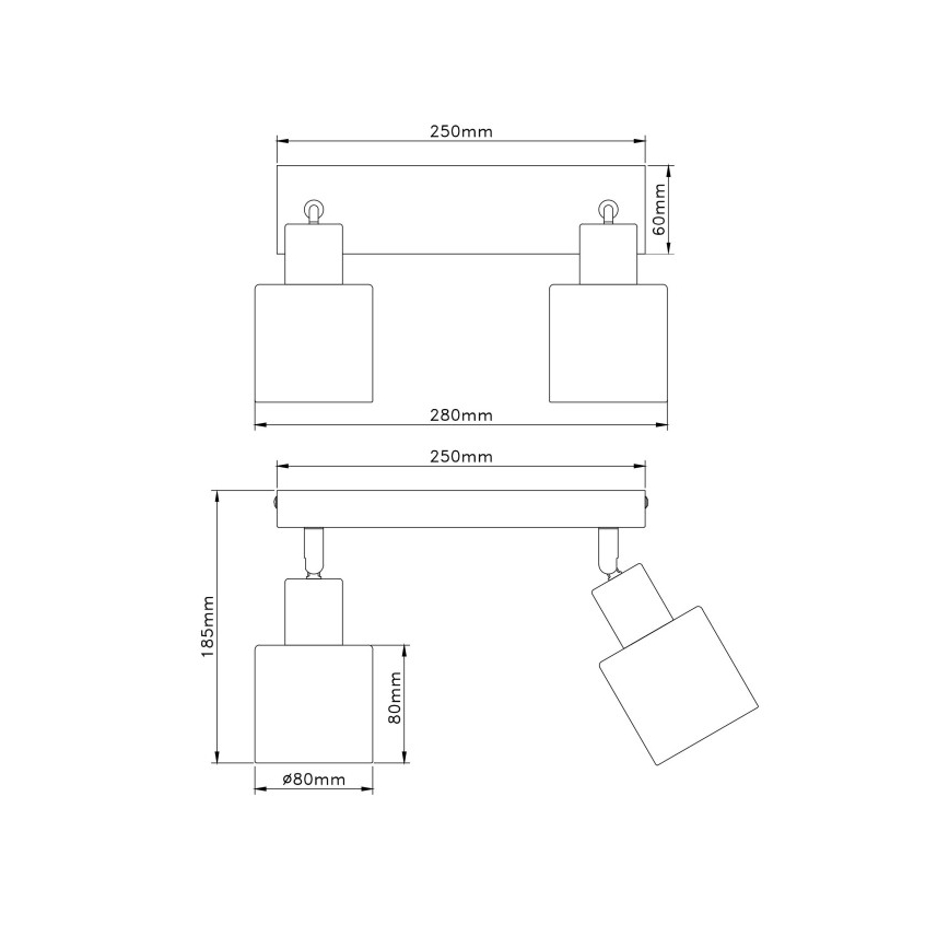 Globo - Kryptinis šviestuvas 2xE14/25W/230V
