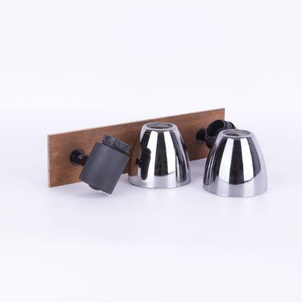 Globo  - Sieninis akcentinis šviestuvas 2xE14/40W/230V juodas/medis