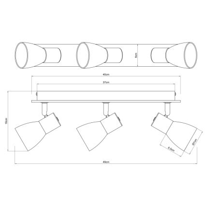 Globo - Akcentinis šviestuvas 3xE14/40W/230V juodas/medis