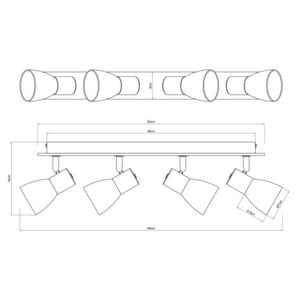 Globo - Akcentinis šviestuvas 4xE14/40W/230V juodas/medis