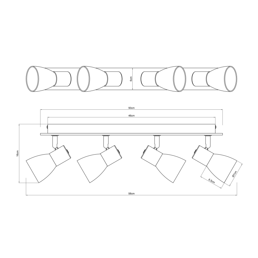 Globo - Akcentinis šviestuvas 4xE14/40W/230V juodas/medis