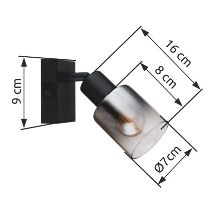 Globo - Sieninis akcentinis šviestuvas 1xE14/40W/230V