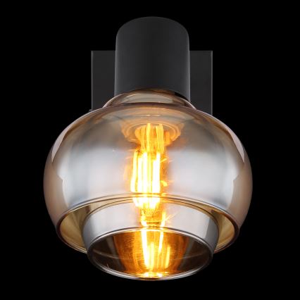 Globo - Sieninis kryptinis šviestuvas 1xE14/40W/230V juodas
