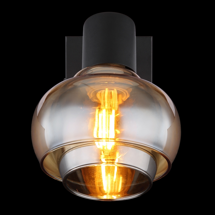 Globo - Sieninis kryptinis šviestuvas 1xE14/40W/230V juodas