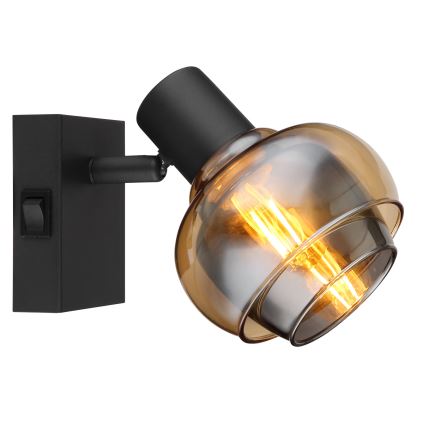 Globo - Sieninis kryptinis šviestuvas 1xE14/40W/230V juodas