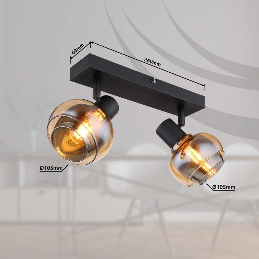 Globo - Taškinis šviestuvas 2xE14/40W/230V juodas
