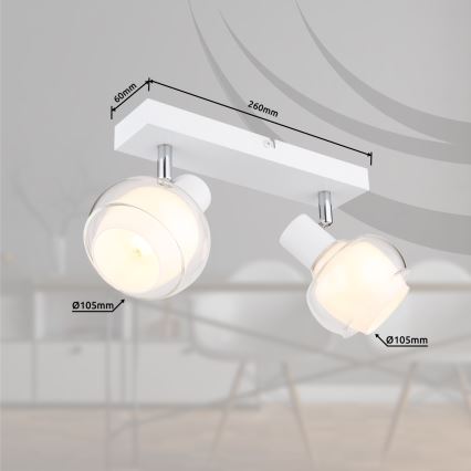 Globo - Taškinis šviestuvas 2xE14/40W/230V baltas