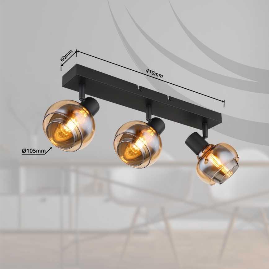 Globo - Taškinis šviestuvas 3xE14/40W/230V juodas