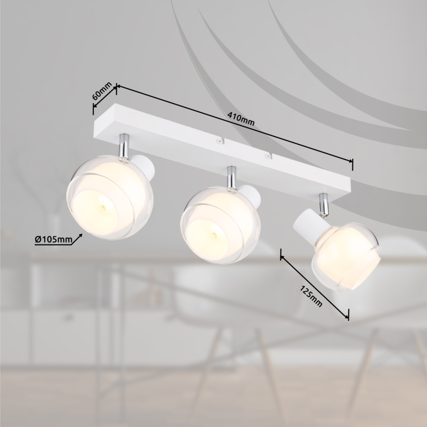 Globo - Taškinis šviestuvas 3xE14/40W/230V baltas