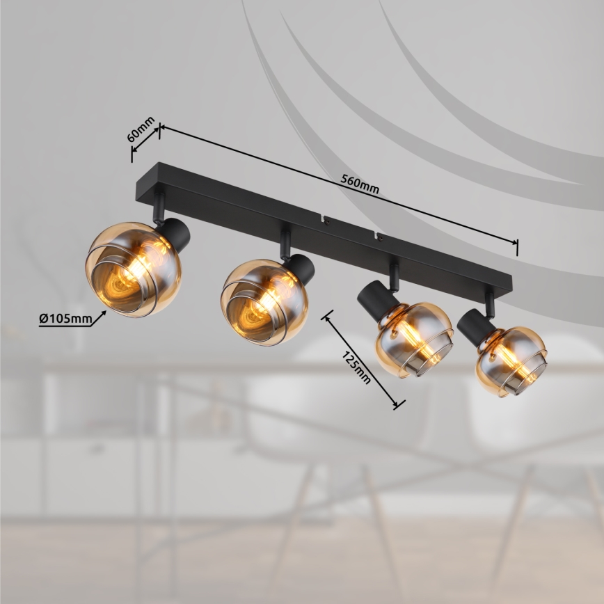 Globo - Taškinis šviestuvas 4xE14/40W/230V juodas