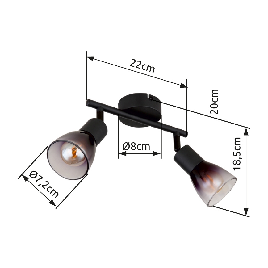 Globo - Akcentinis apšvietimas 2xE14/25W/230V juoda