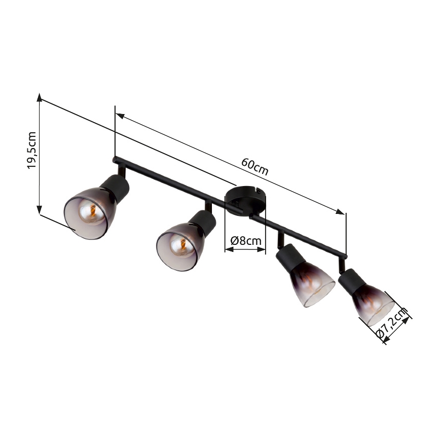 Globo - Akcentinis apšvietimas 4xE14/25W/230V juoda