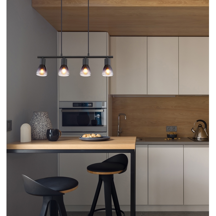 Globo - Pakabinamas sietynas 4xE14/25W/230V juoda