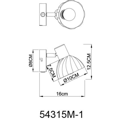 Globo - Sieninis akcentinis šviestuvas 1xE14/40W/230V auksas