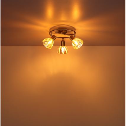 Globo - Akcentinis apšvietimas 3xE14/40W/230V auksas