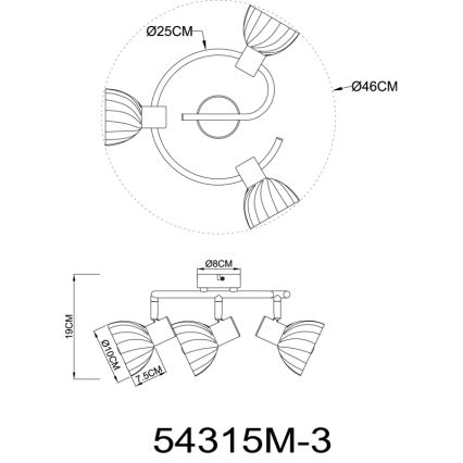 Globo - Akcentinis apšvietimas 3xE14/40W/230V auksas
